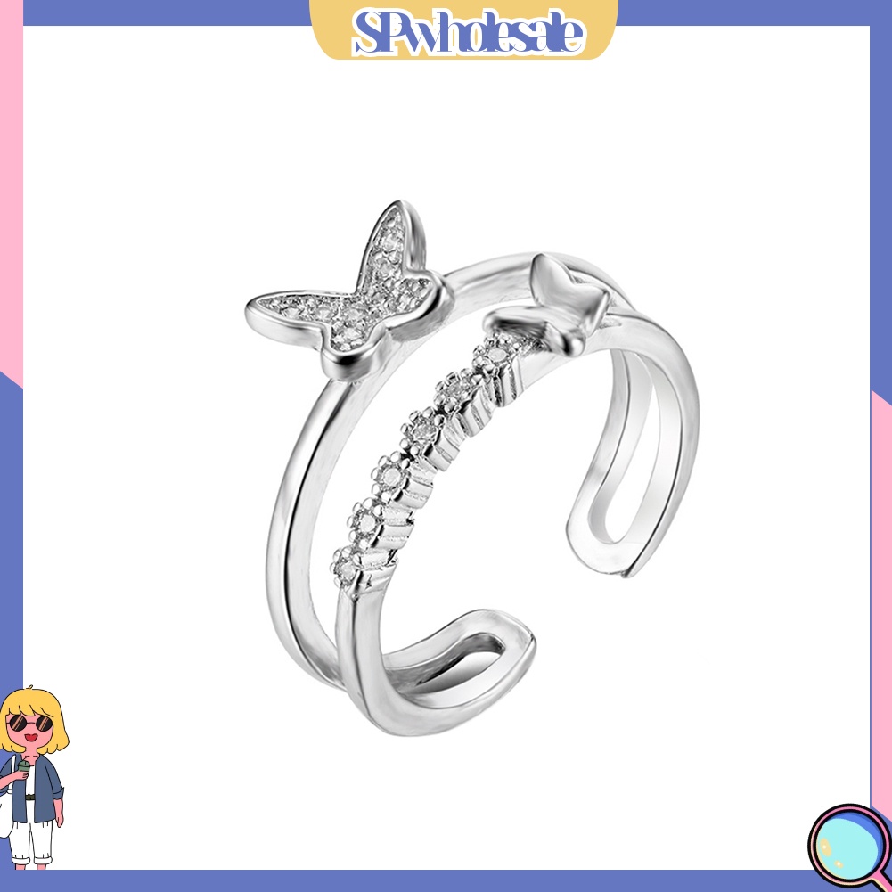 <SPwholesale> Nhẫn Hở Hình Bướm Ngọt Ngào Thời Trang Có Thể Điều Chỉnh Cho Nữ