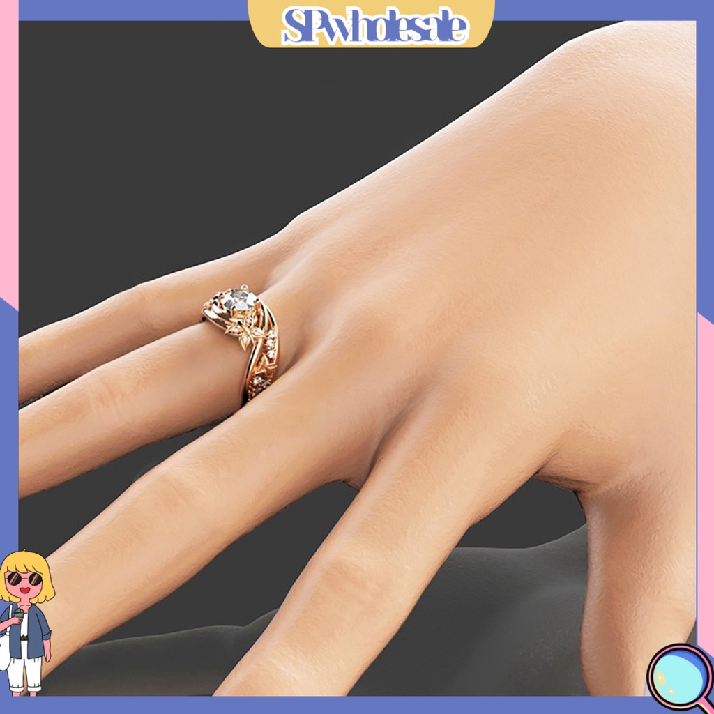 &lt;SPwholesale&gt; Nhẫn Đính Hôn Khoét Lỗ Hình Bướm Cho Nữ