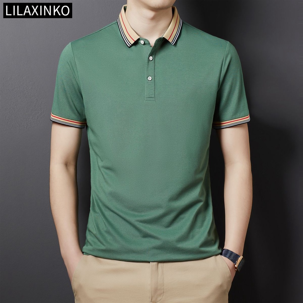 Áo Thun Polo Cotton Tay Ngắn 7 Màu Trơn Đơn Giản Thời Trang Cho Nam