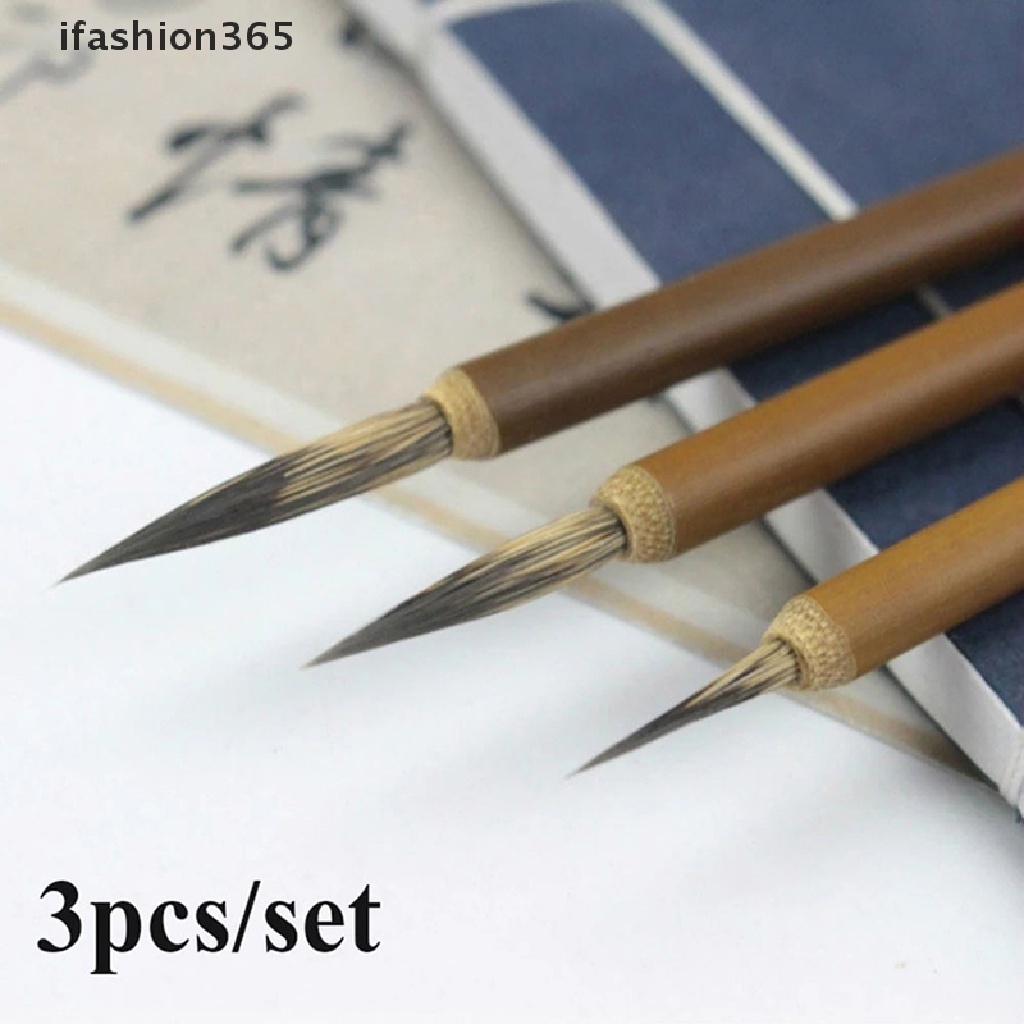 Set 3 Cọ Vẽ Tranh Thư Pháp Trung Hoa Tiện Dụng ifashion365