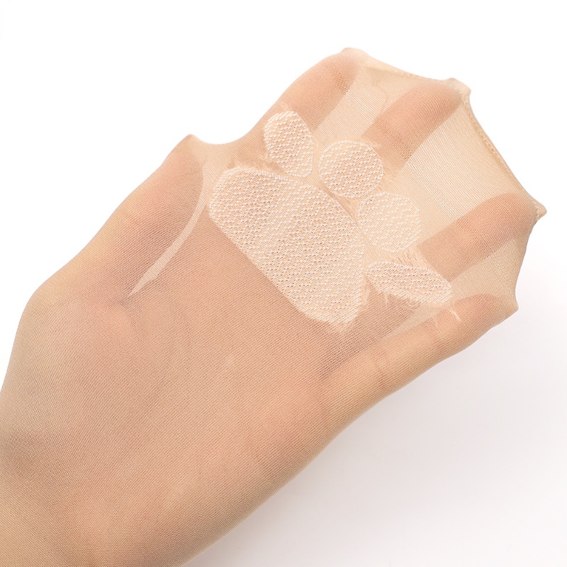 Vớ Cotton Lụa Mềm Mỏng Trong Suốt Thoáng Khí Chống Trượt Họa Tiết Móng Vuốt Mèo Dành Cho Nữ