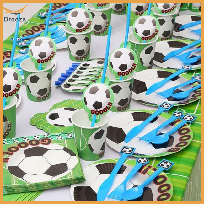 Bộ Đĩa Ăn Họa Tiết Bóng Đá Hoạt Hình Dùng Làm Quà Tặng Cho Bé