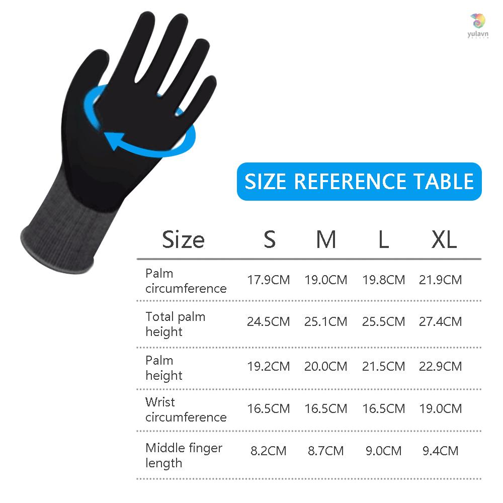 1 Đôi Găng Tay Bảo Hộ Lao Động Nitrile Màu Đen / Xám / Xám Dành Cho Nam Nữ