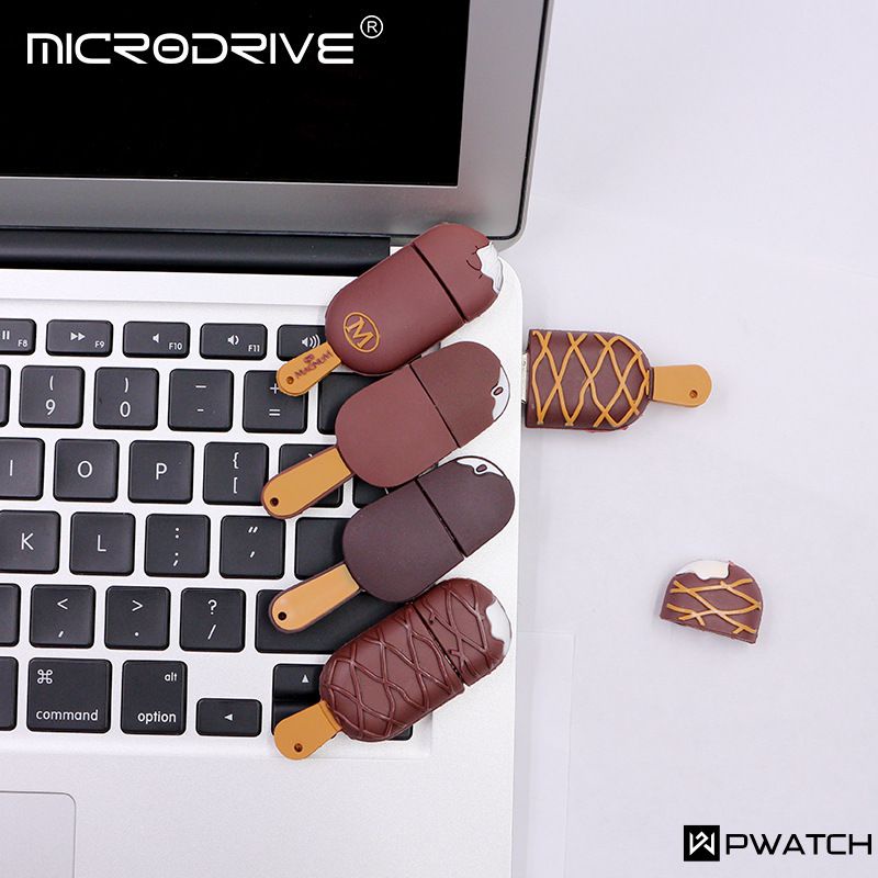 Kem Hoạt Hình Ổ Đĩa Flash Usb 2.0 16Mb-20 MB/giây 8G 16Gb 32Gb 64Gb Ổ Đĩa Sô Cô La Thẻ Nhớ Đĩa U Quà Tặng Sáng Tạo 【Pwatch】