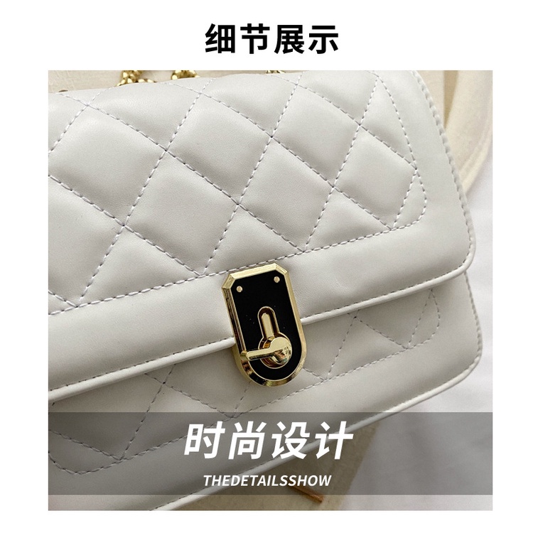 Túi Xách Đeo Vai Hình Vuông Cỡ Nhỏ Phối Dây Đeo Sợi Xích Thêu Họa Tiết Thời Trang 2023 Cho Nữ