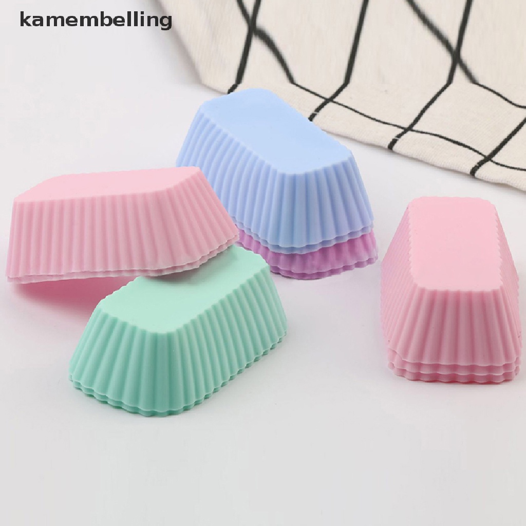Set 5 Khuôn Silicone Làm Bánh Muffin Hình Chữ Nhật