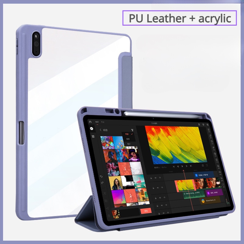 Ốp Máy Tính Bảng PU Acrylic Chống Sốc Có Thể Gấp Gọn Cho Huawei Matepad 10.4 Pro 10.8 11 inch Matepad 11 2023