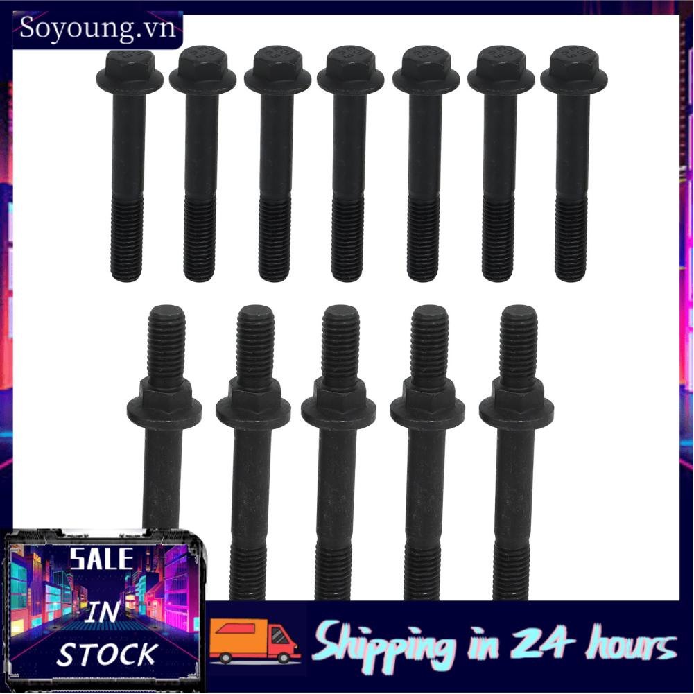 Soyoung 3944593  High Hardness Exhaust Tube Bolts Studs Set Reliable Stable Performance 12PCS for Cummins 5.9L 6.7L