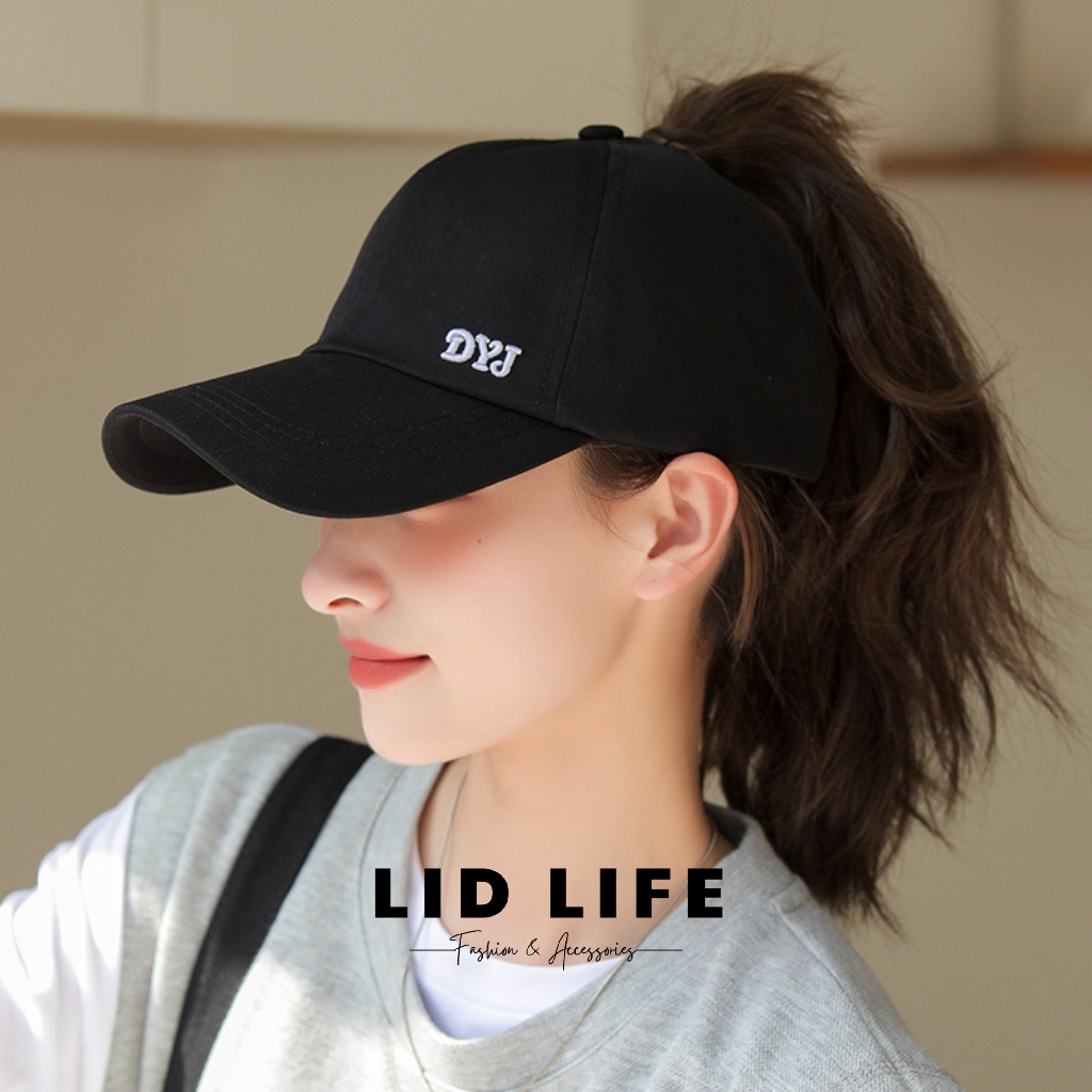 Mũ lưỡi trai, nón kết chống nắng nửa đầu tennis LID LIFE thêu chữ DYJ chất kaki form unisex nam nữ