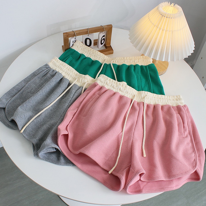 IELGY   Quần Short Thể Thao Dáng Rộng Màu Sắc Tương Phản Cỡ Lớn Thời Trang Cho Nữ