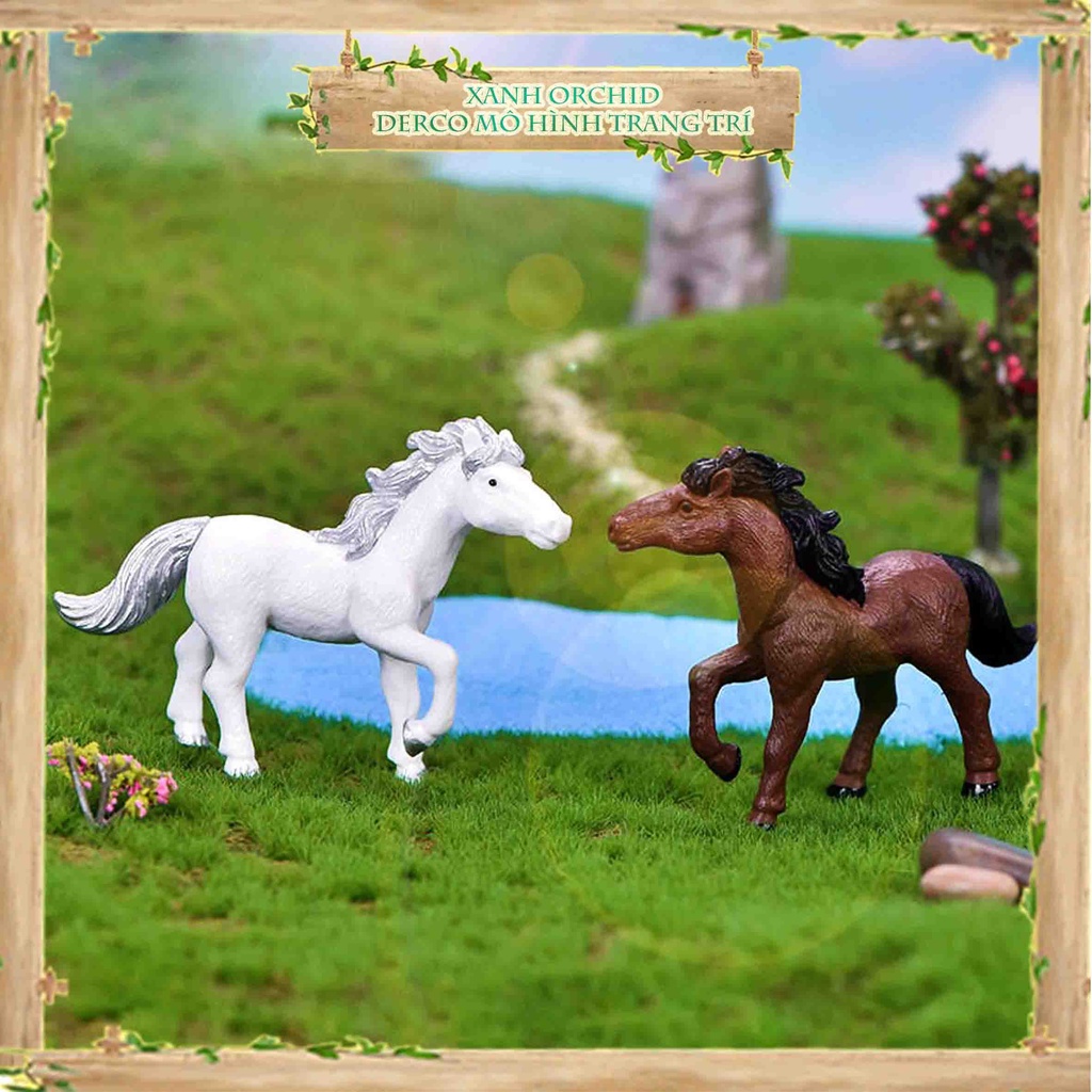 Mô Hình Tiểu Cảnh "Ngựa Bạch Mã Mini" Trang Trí Sen Đá, Sân Vườn/ Chậu Cây, DYI, Terrarium