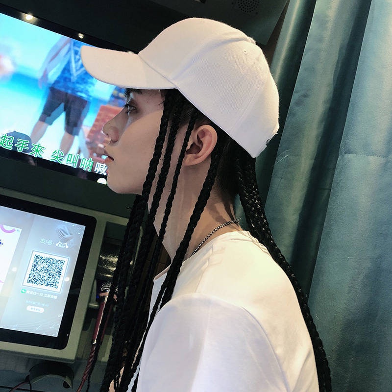 Mũ Lưỡi Trai Gắn Tóc Giả Thắt Bím Đuôi Vịt Phong Cách Hip hop Vui Nhộn Cho Nam Và Nữ