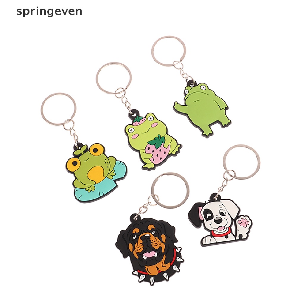 Set 5 Móc Chìa Khóa Bằng Nhựa PVC Hình Động Vật Hoạt Hình Dễ Thương