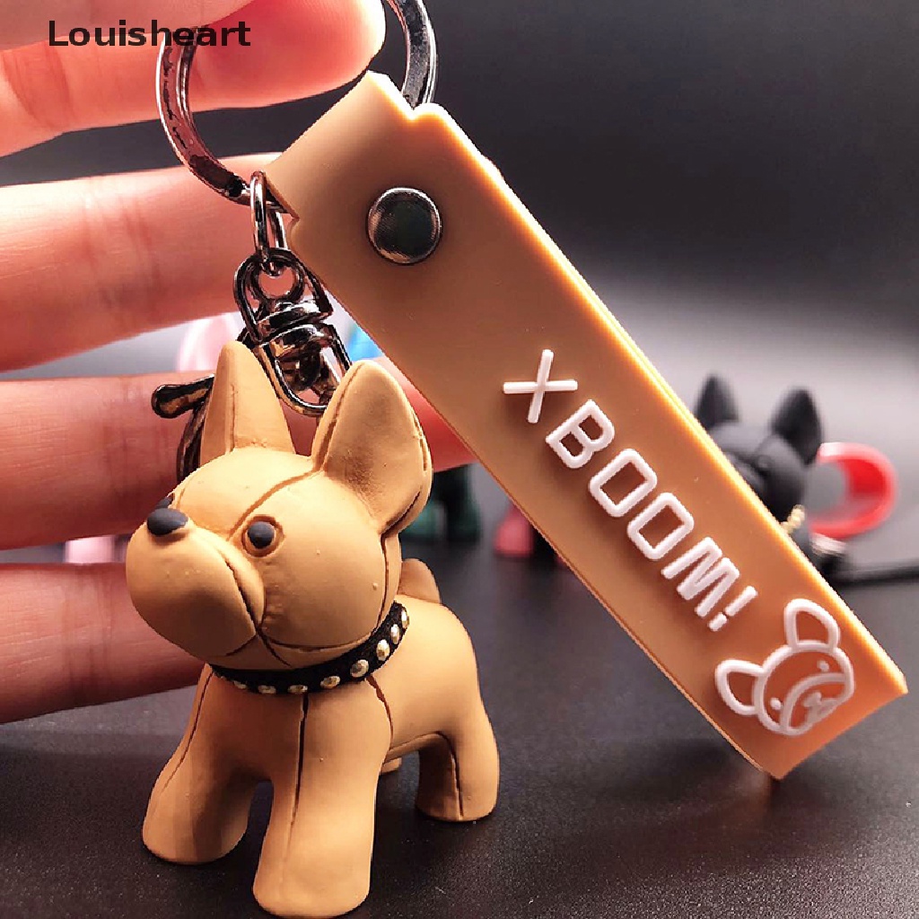Louisheart Móc Khóa Da Hình Chú Chó Bull Phong Cách Punk Pháp Thời Trang Cho Nam / Nữ TFG