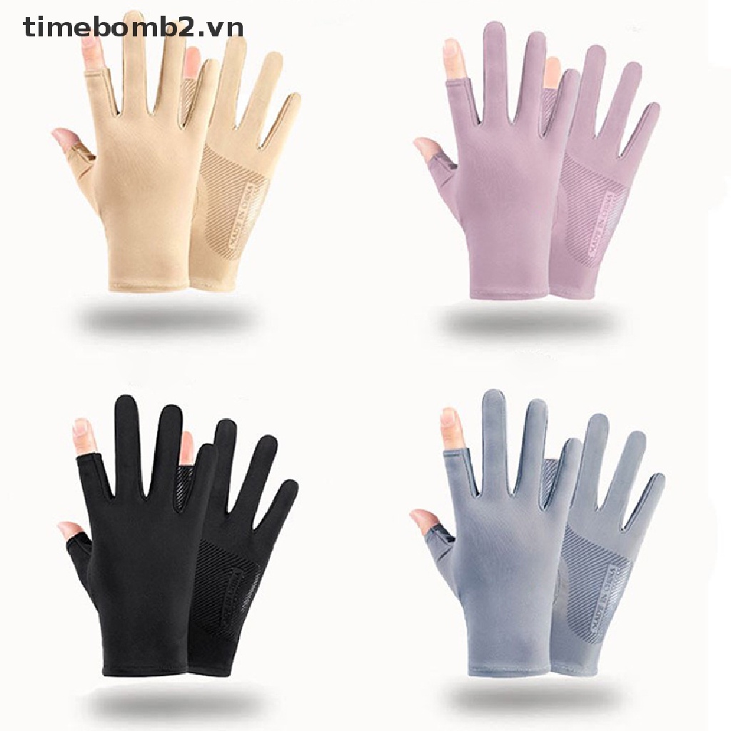 { # Găng Tay Lụa Lạnh Mỏng Thoáng Khí Chống Nắng Chống Tia Uv Bảo Vệ Màn Hình Cảm Ứng