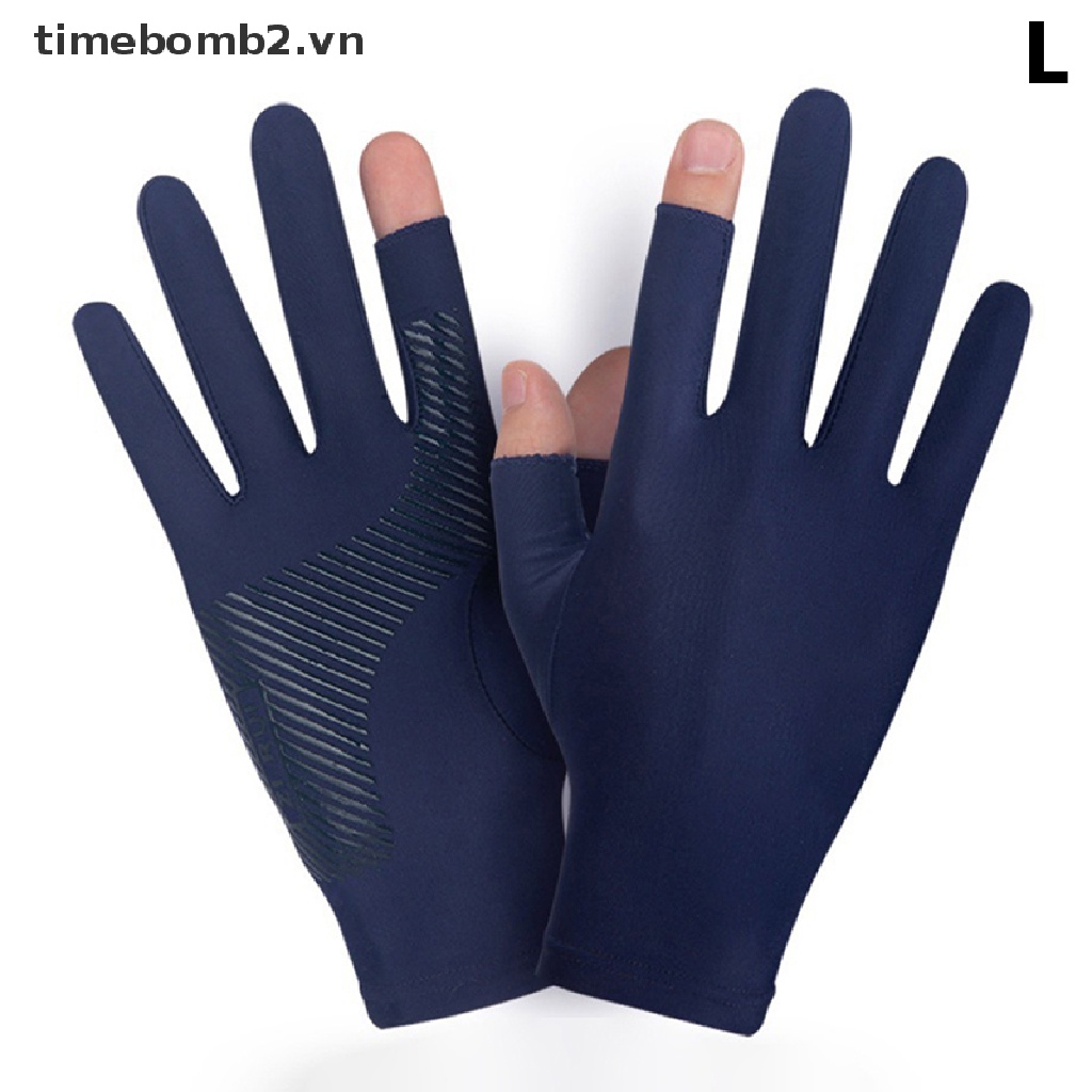 { # Găng Tay Lụa Lạnh Mỏng Thoáng Khí Chống Nắng Chống Tia Uv Bảo Vệ Màn Hình Cảm Ứng