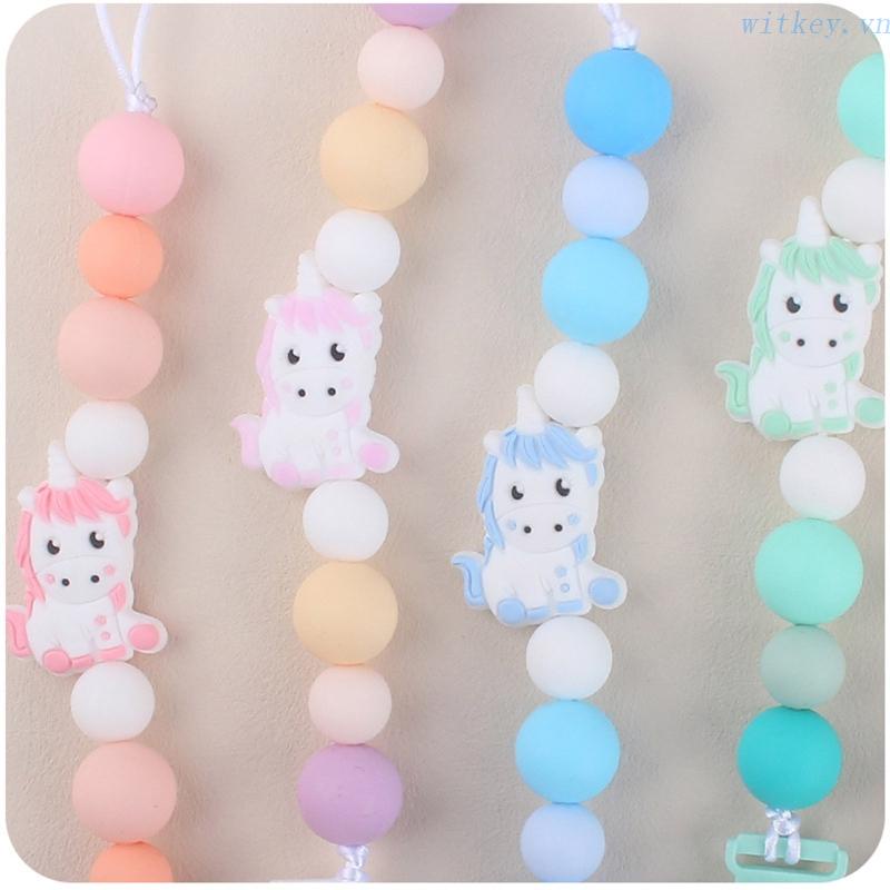 Giá Đỡ Kẹp Núm Vú Giả Bằng Silicon Hình Kỳ Lân Có Thể Nhai Được