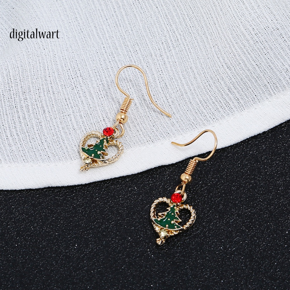 Kỹ Thuật Số| Bông Tai HợP Kim HìNh Cây Thông GiáNg Sinh ĐíNh Đá Xinh XắN