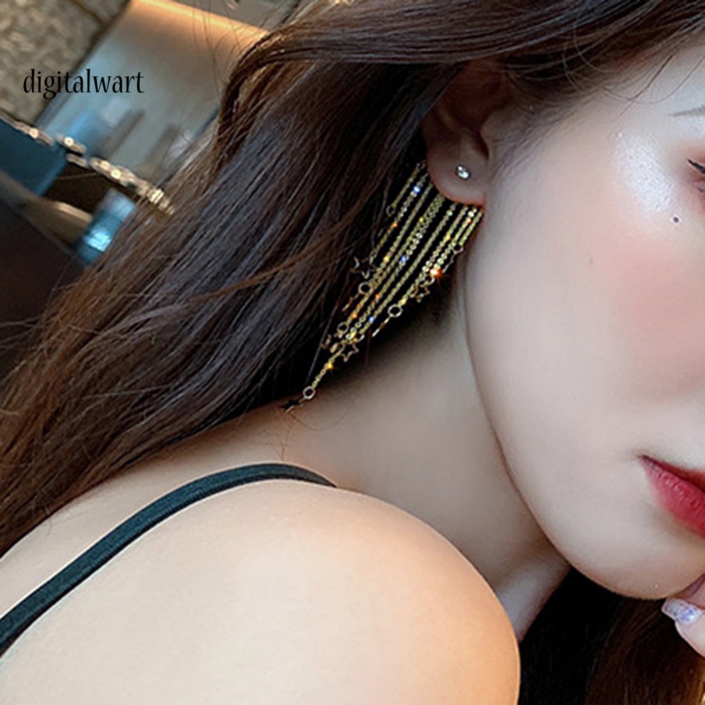 Kỹ Thuật Số| 1 Đôi Bông Tai Hình Ngôi Sao Năm Cánh Dát Đá Thời Trang Hàng Ngày