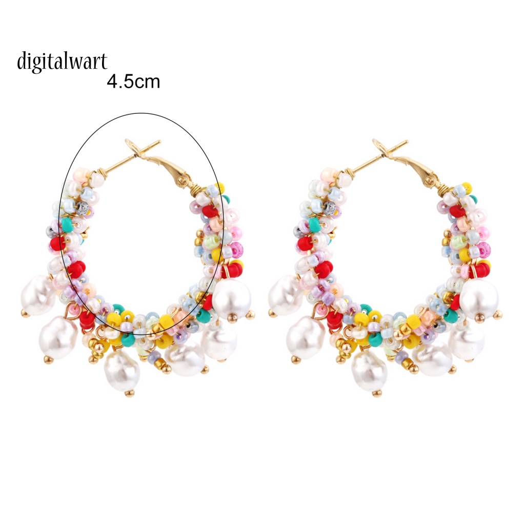 Kỹ Thuật Số| 1 Đôi Bông Tai Vòng Tròn Phong Cách Bohemia Tinh Tế Sang Trọng Cho Nữ