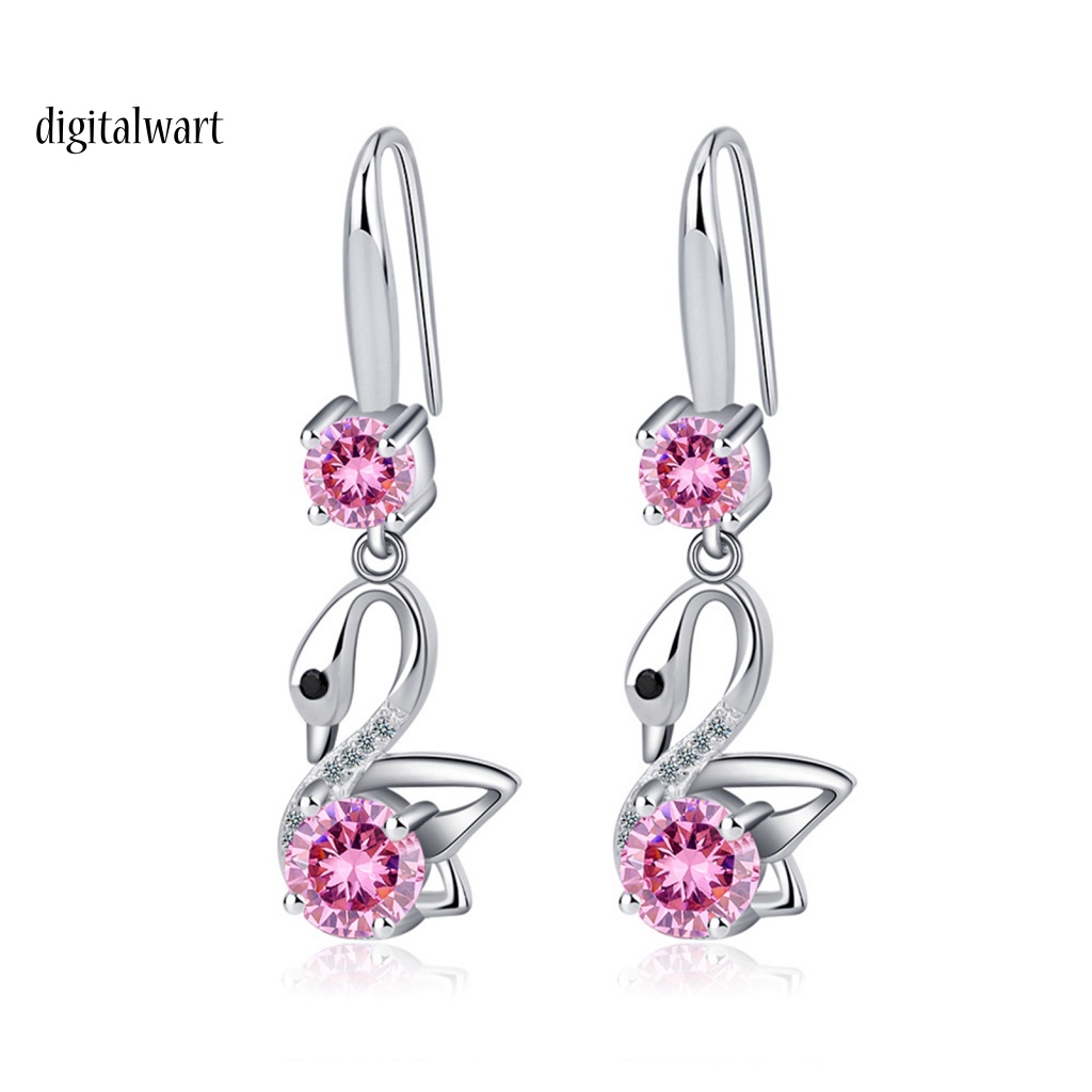 Kỹ Thuật Số| 1 Đôi Bông Tai Móc Hình Động Vật Mắt Đen Đính Đá Zircon Phong Cách Hàn Quốc Dành Cho Tiệc Cưới