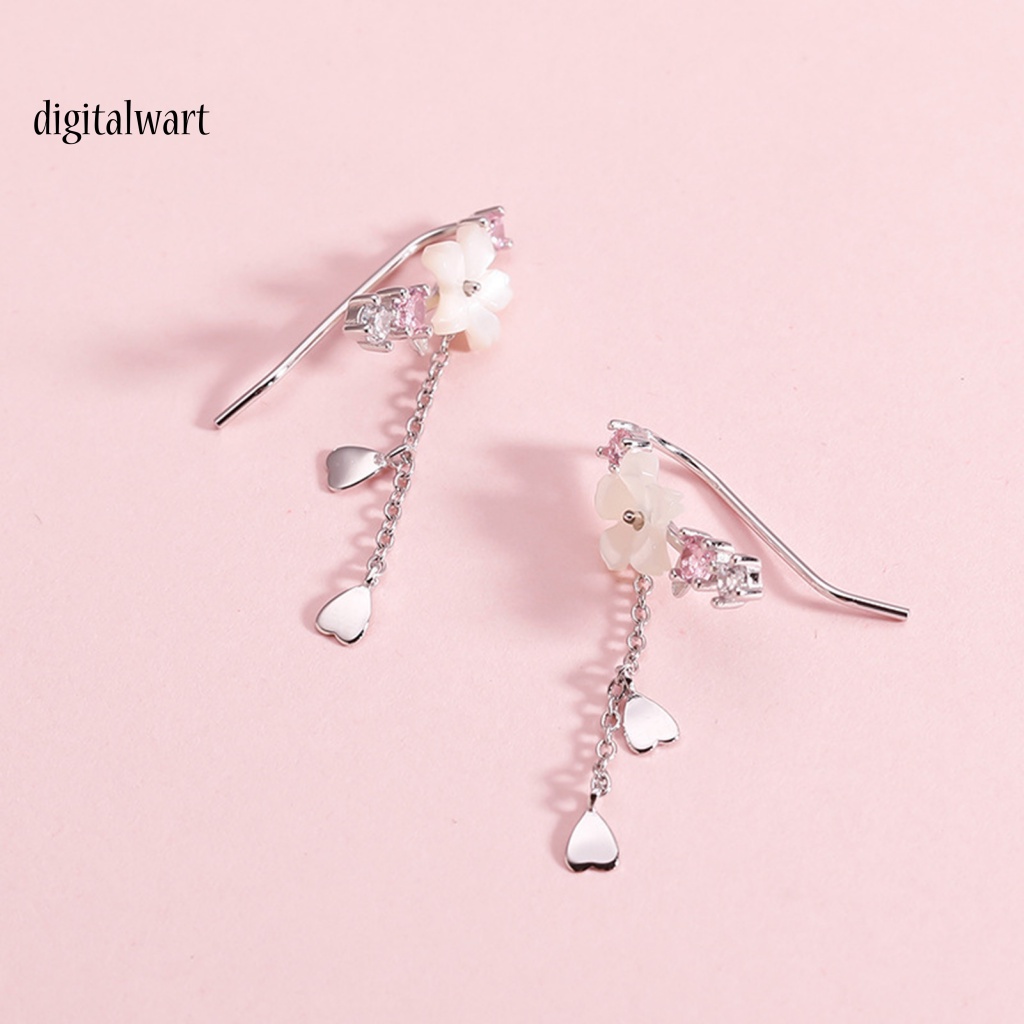 Kỹ Thuật Số| 1 Đôi Bông Tai Hình Hoa / Vỏ Sò Đính Đá Thời Trang Thanh Lịch Dành Cho Nữ