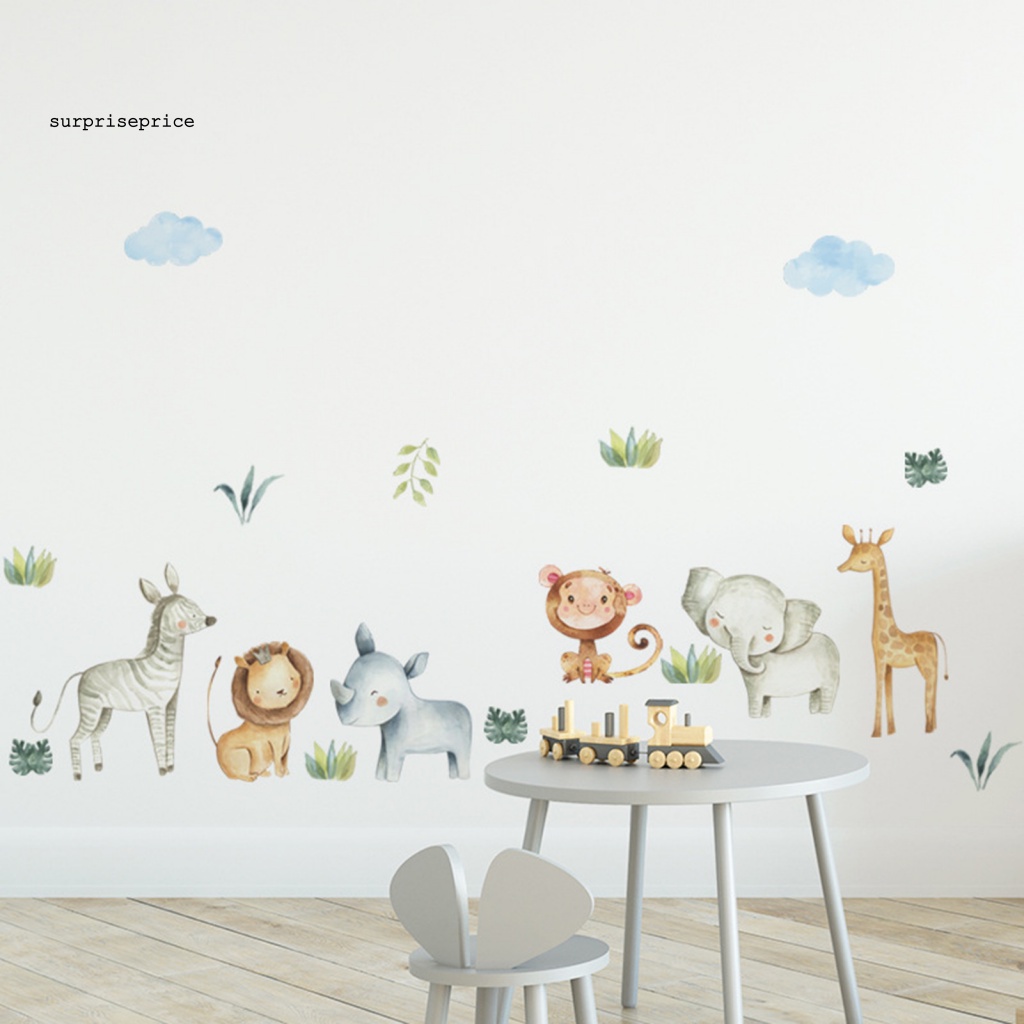 Set 2 Sticker Dán Tường PVC Không Đường Viền Họa Tiết Hoạt Hình Dễ Thương Trang Trí Nhà Cửa