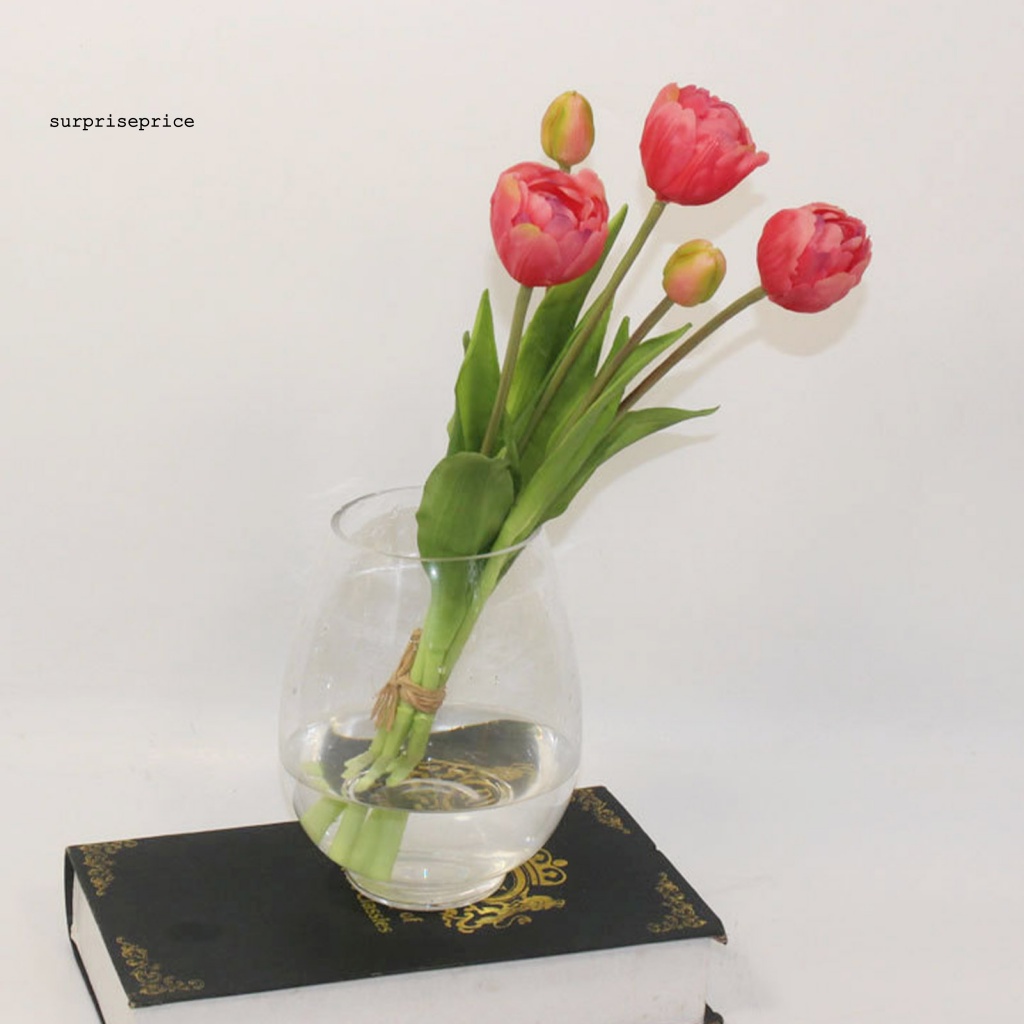 1 Bó Hoa Tulip Nhân Tạo Bằng Nhựa PVC Không Cần Khoan Lỗ Dùng Trang Trí Nhà Cửa