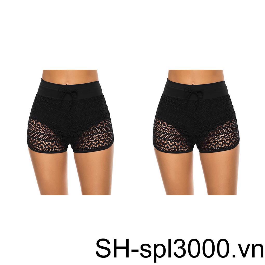 1 / 2 / 3 Quần Bơi Lưng Cao Chất Liệu Polyester Thoáng Mát Quyến Rũ Cho Nữ