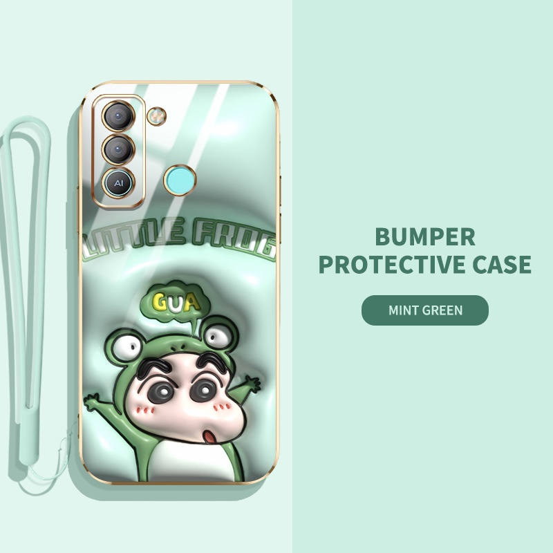 Ốp Điện Thoại Mạ Điện Hình Vuông Họa Tiết Hoạt Hình 3D Cho Tecno Pop 5 Lte BD4 BD4i BD4a