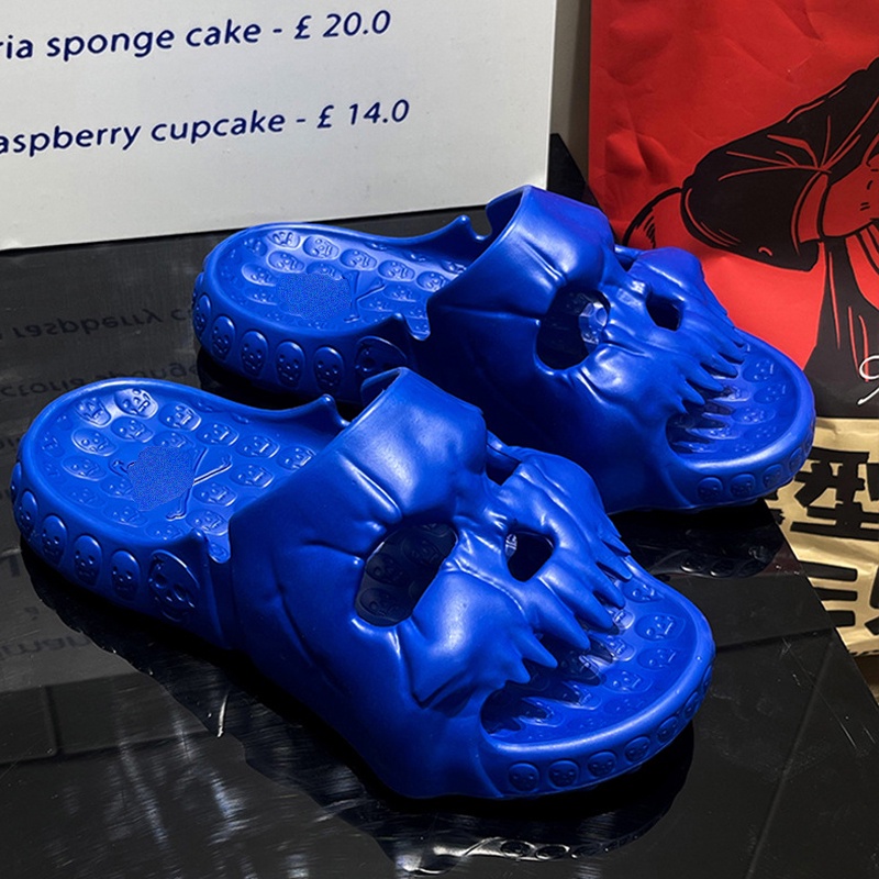 DéP Sandal ĐI Trong Nhà Đế DàY HọA TiếT ĐầU LâU ThờI Trang MùA Hè Cho CặP ĐôI