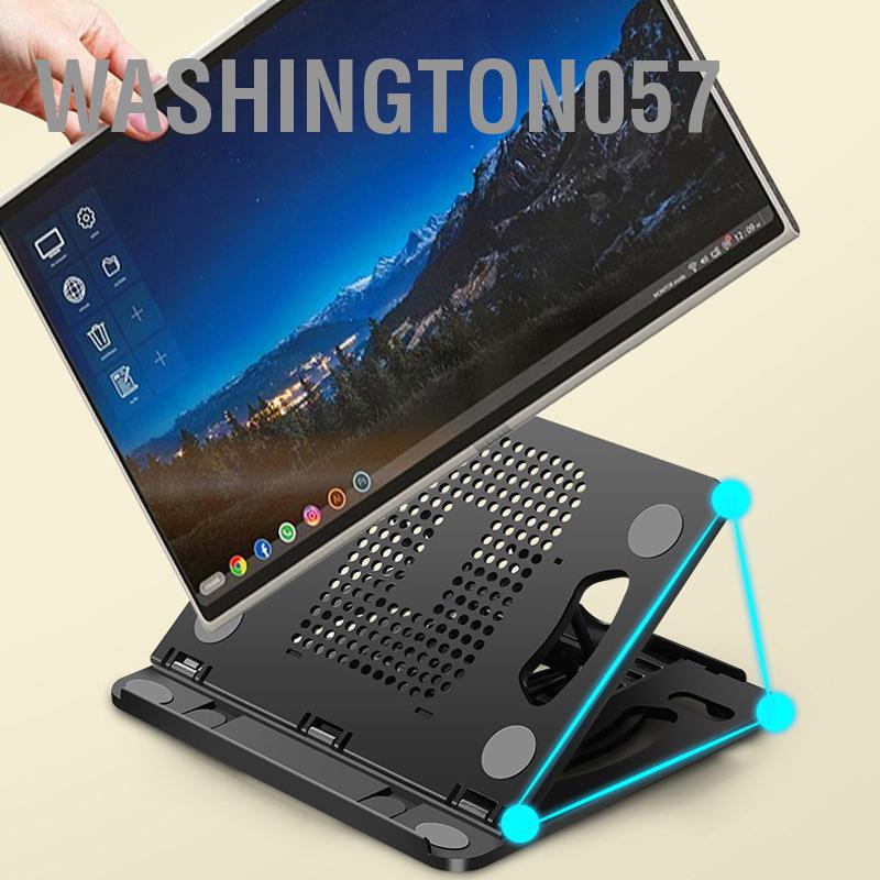 Washington057 Giá đỡ máy tính xách tay Silicone PP và ABS Có thể gập lại 8 bánh răng Đế làm mát di động có điều chỉnh để việc tại nhà