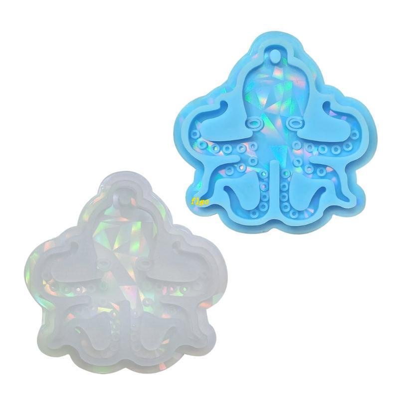 Khuôn Silicone Hình Bạch Tuộc Làm Móc Khóa DIY