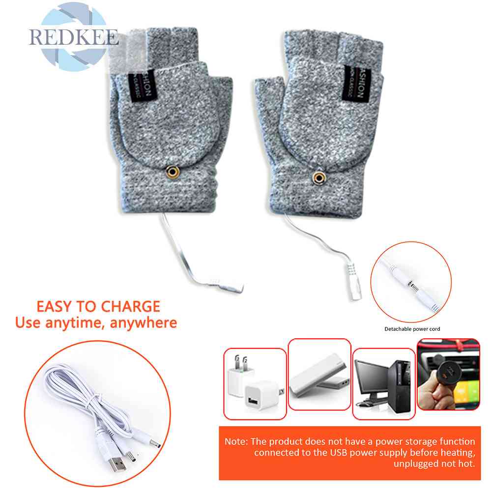 Găng Tay Giữ Ấm Chống Gió Mềm Mại Bằng Điện USB