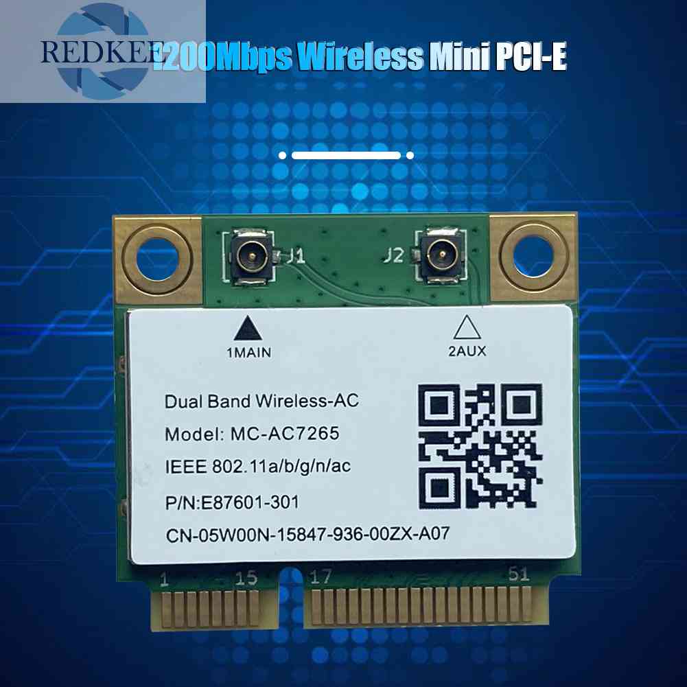 Thẻ Mạng Không Dây Mini PCI-E 1200Mbps Bluetooth 4.2 2.4Ghz / 5Ghz