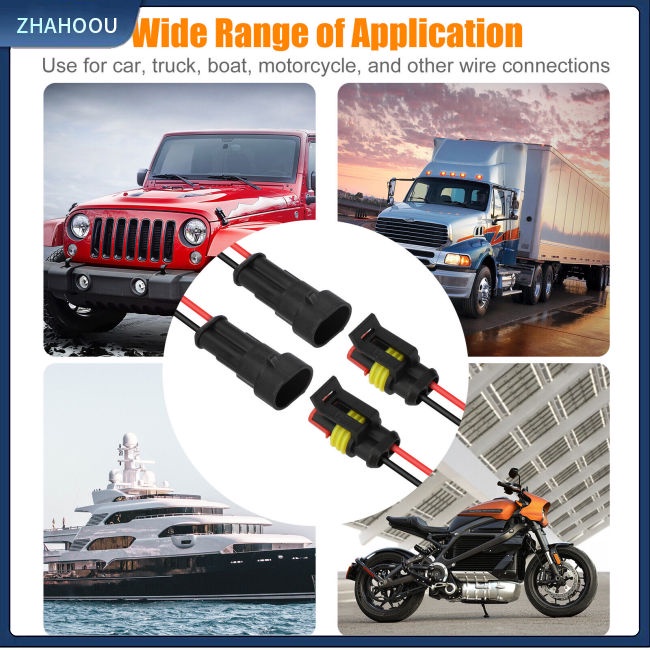 ☃Phụ Kiện Trang Trí Nhà Cửa Độc Đáo Sáng Tạo☃ Set 20 Đầu Nối Dây Điện 2 Chiều Dài 10cm Chống Thấm Nước Kèm Dây Cáp Dành Cho Ô Tô / Xe Tải