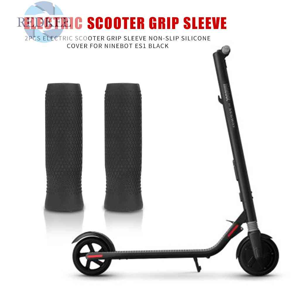 Set 2 Vỏ Bọc Tay Lái Xe Scooter Điện Ninebot ES1 Bằng Silicon Chống Trượt Màu Đen