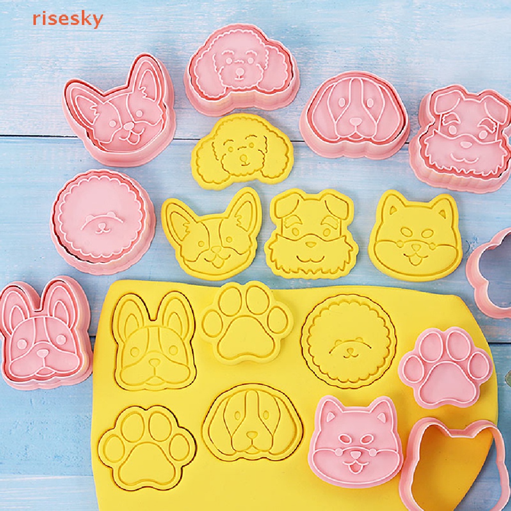 Set 8 Khuôn Nhấn Cắt Bánh Quy Trang Trí Bánh Kem
