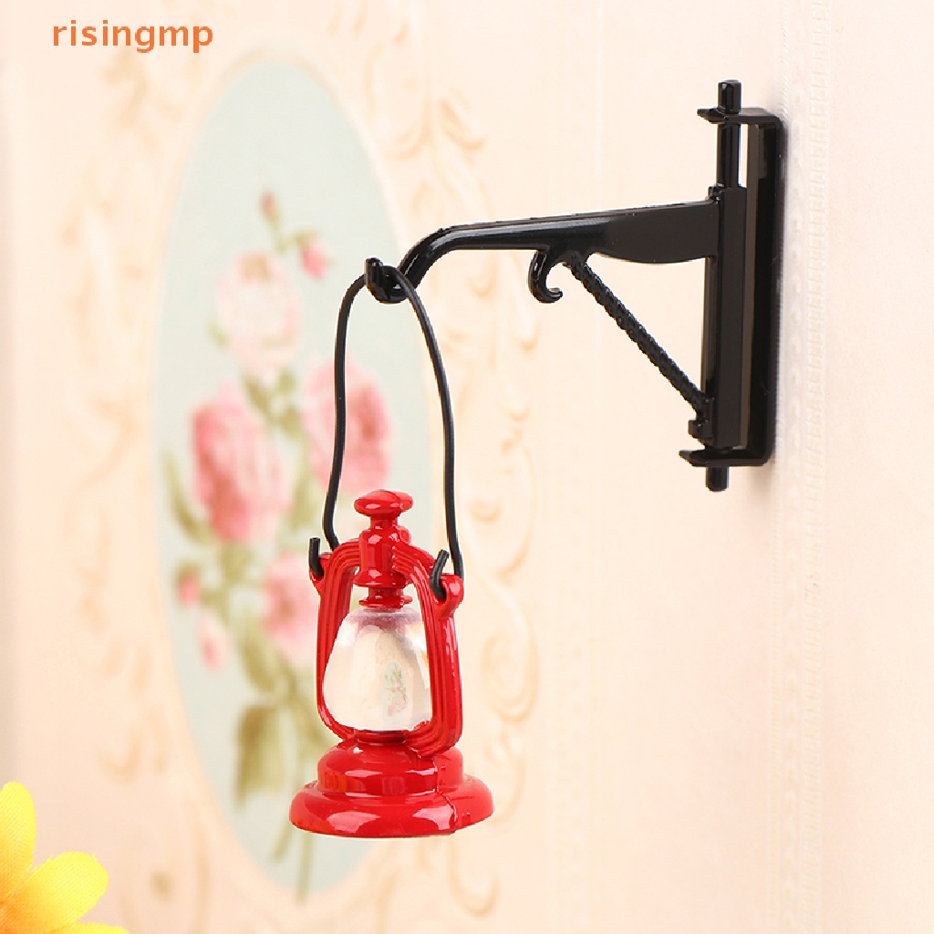 [risingmp] 1 Bộ Đèn Dầu Và Giá Treo Dành Cho Nhà Búp Bê Thu Nhỏ 1: 12