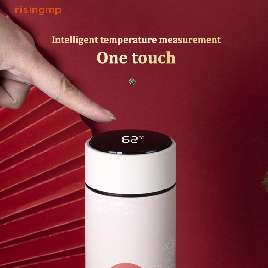 Bình Nước Giữ Nhiệt Bằng Inox 480ML Có Màn Hình Hiển Thị Phong Cách Trung Hoa