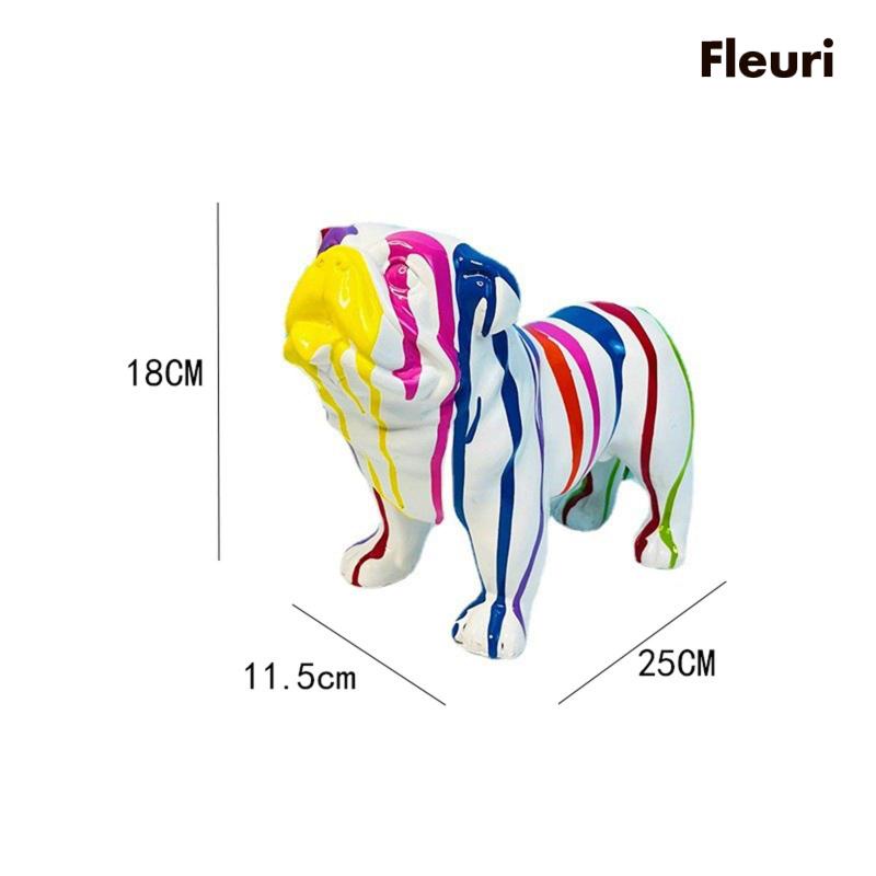 Mô Hình Chú Chó Bằng Nhựa Resin Phong Cách Graffiti Dùng Trang Trí Văn Phòng