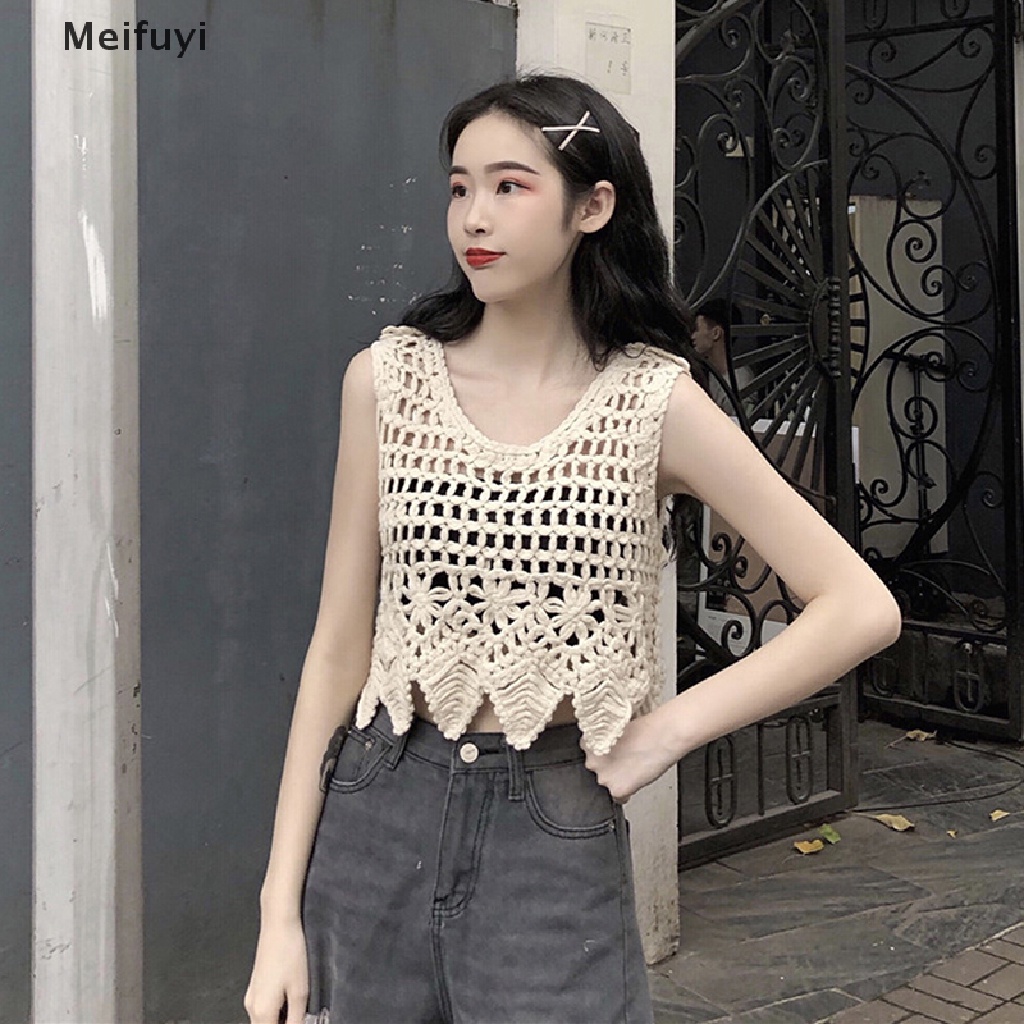 Áo Dệt Kim Sát Nách Dáng Rộng Phong Cách Retro Mùa Hè Quyến Rũ Cho Nữ