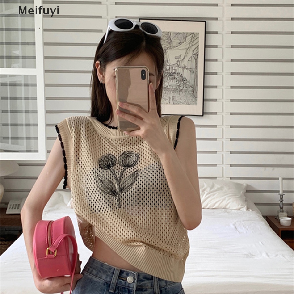 Áo Dệt Kim Hai Dây Dáng Rộng Khoét Lỗ Họa Tiết Hoa Thời Trang Mùa Hè Cổ Điển Cho Nữ