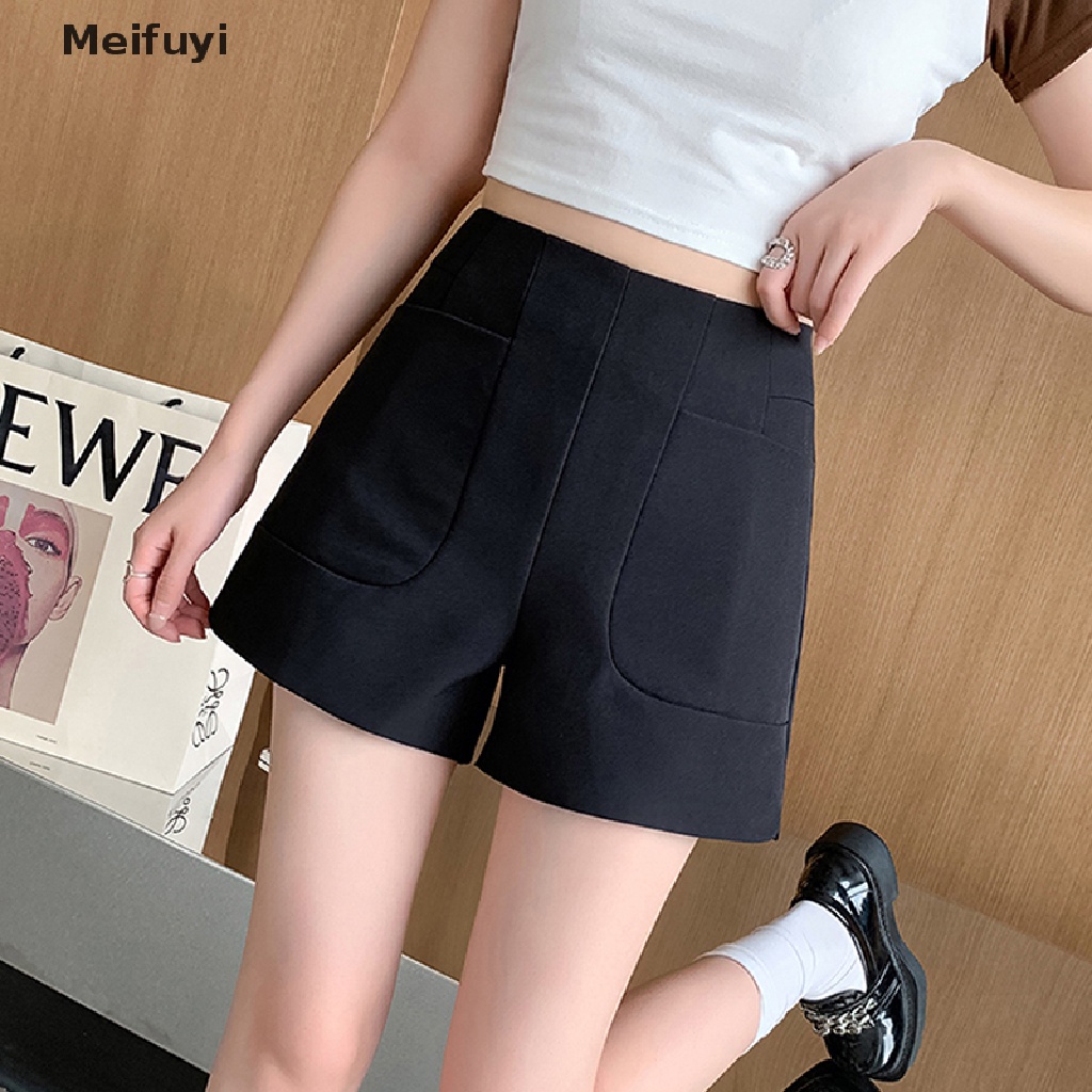 [Meifuyi] Quần Short Chiffon Ống Rộng Lưng Cao Thời Trang Công Sở Mùa Hè Cho Nữ
