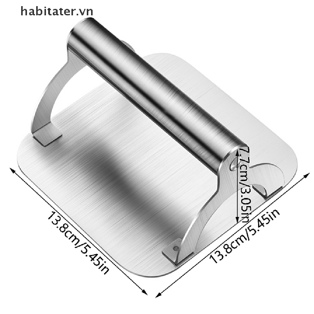 Dụng Cụ Ép Thịt Làm Burger Bằng Thép Không Gỉ Chống Dính Cách Nhiệt Chuyên Nghiệp