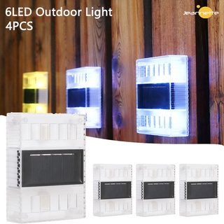 Set 4 Đèn Led 6 Bóng Gắn Tường Chống Nước Sử Dụng Năng Lượng Mặt Trời