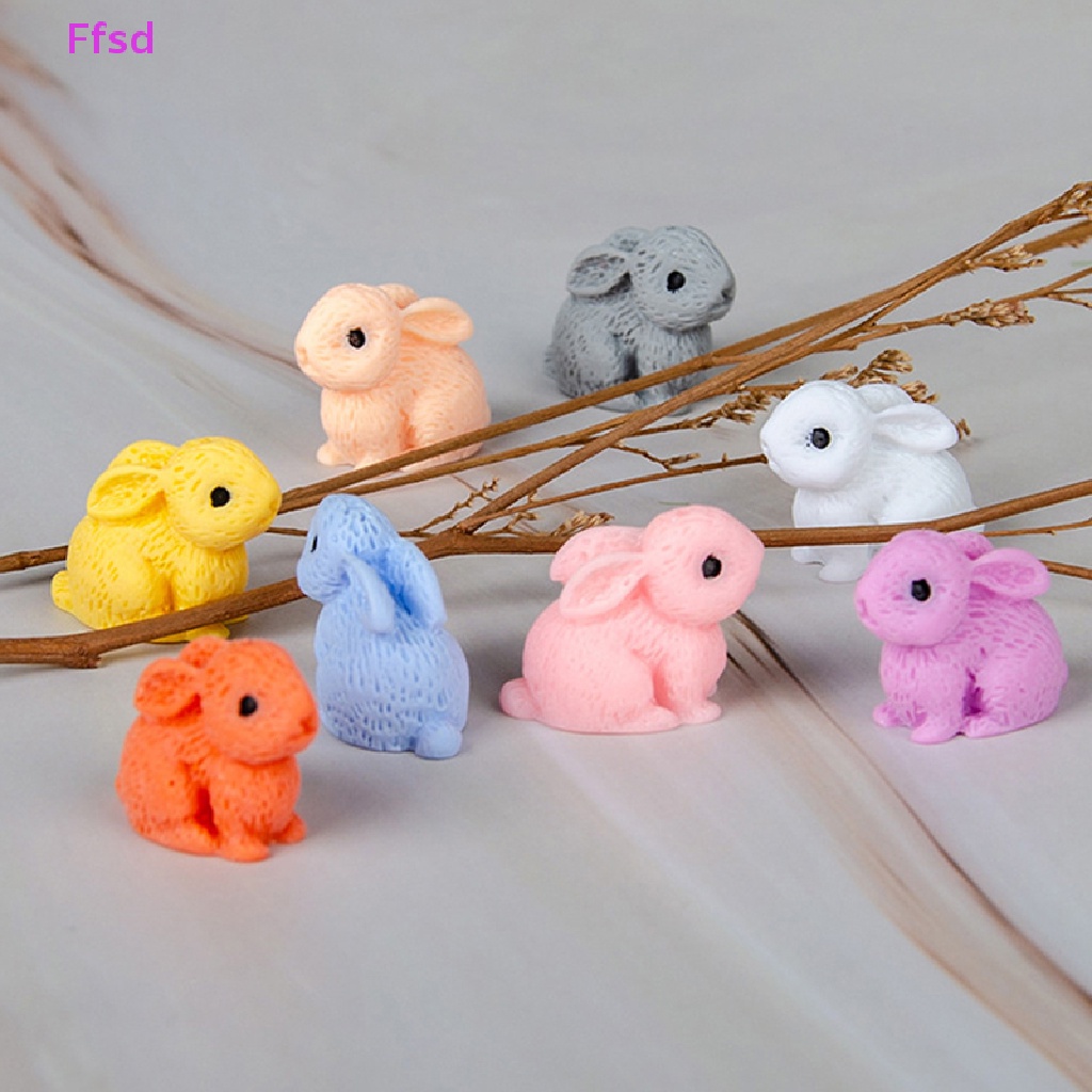 Bộ 5 Đồ trang trí Thỏ Phục Sinh Mini Bằng Nhựa Resin Dễ Thương Trang Trí Nhà Cửa / Văn Phòng