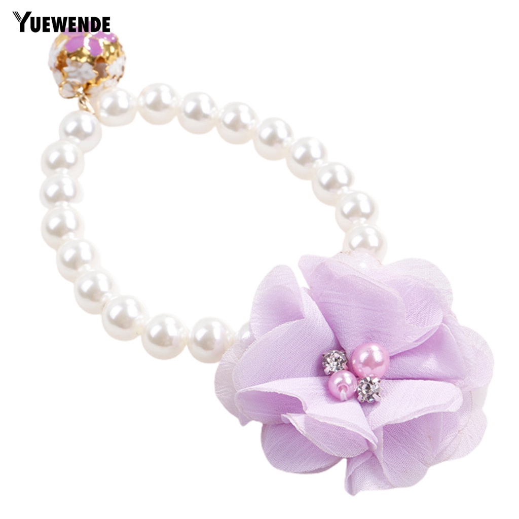 Ye.b Vòng Cổ Da Co Giãn Đính Ngọc Trai Giả Cho Chó Cưng Lễ Hội