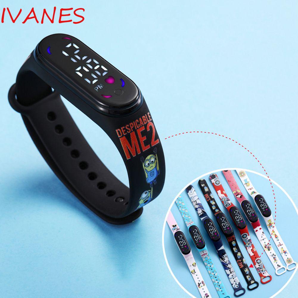 Đồng Hồ Thông Minh Đeo Tay Điện Tử Hình Nhân Vật Anime Naruto Stitch Spiderman Chuột Minnie Doraemon Dành Cho Trẻ Em