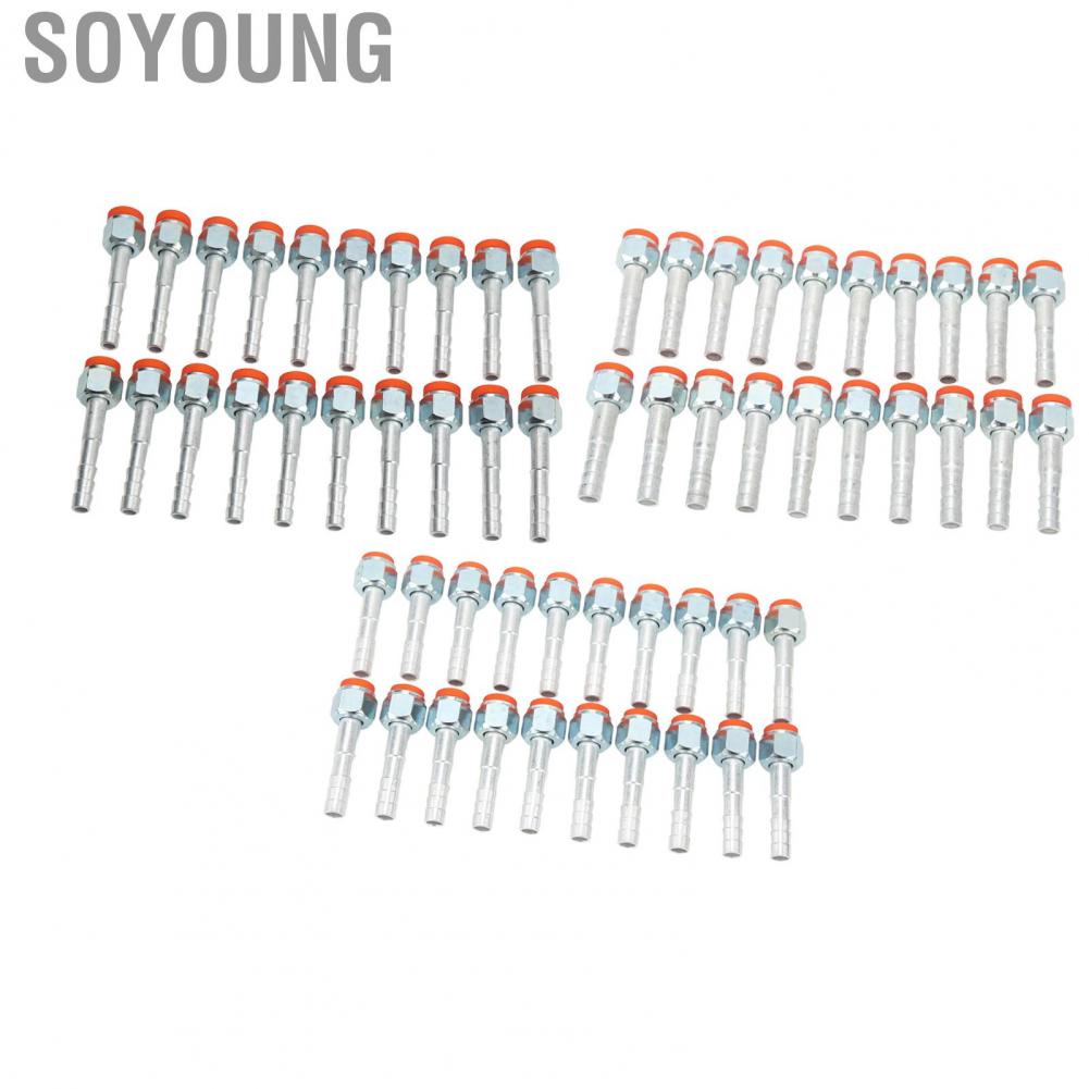 Soyoung Refrigerant Hose Barb Connector  Rugged Structure 20PCS High Strength Rustproof AC Fitting for Engineering Vehicles Cars